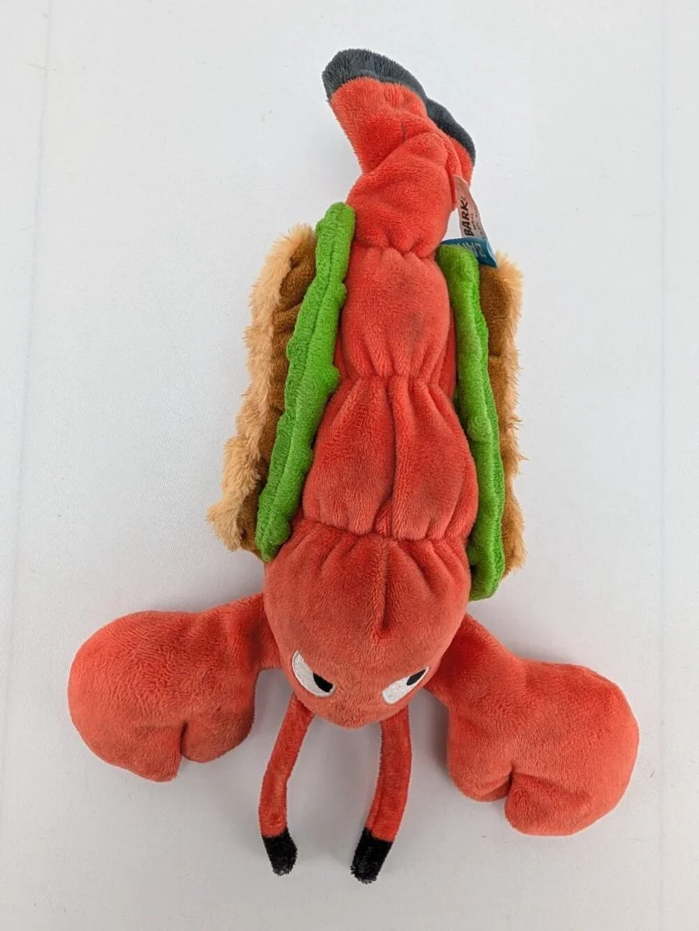 Bark Box Lobster Roll Sandwich Plush Dog Toy Squeaker Crinkle 12
